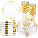 Hioasis 210PCS Clear And Gold Plates - Party For 30 Guest, Inclu... New. Price: $64.08.