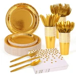 175 Pieces Gold Disposable Party Dinnerware Set -... New. Price: $31.28.