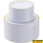 Exquisite Disposable Plastic Dinner Plates Set Events Weddings Parties 100 Count New. Price: $52.78.