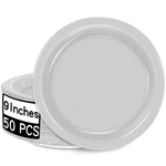 Qzyl 50 Pcs Paper Set, Silver 9 Inches Disposable Dinner Plates, Heavy.... Price: $19.98.