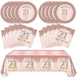 21ST Birthday Rose Gold Party Supplies Girls Tablecloth Plates Napkins Sweet New. Price: $17.96.