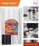 Paper Disposable Hot Cups With Lids, 16 Ounce, 20 Count New. Price: $16.99.