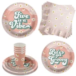 Five Is Vibe Groovy 5TH Birthday Party Supplies - 64 Piece Girl's Fifth Bir... New. Price: $31.09.