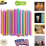 Assorted Bright Colors Jumbo Smoothie Straws, Wide Plastic Disposable Milksha... New. Price: $26.99.