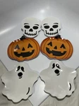 Halloween Skull Pumpkin Ghost Appetizer Side Plates Set Of 6 Way Celebrate New. Price: $13.79.