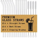 Piteno 16-PACK Reusable Glass Set, Clear Drinking Straws, 8.5 New. Price: $13.57.