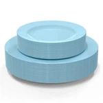 60PCS Baby Blue Disposable Plastic Plates Heavy Duty For Wedding/party 30 New. Price: $45.60.