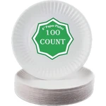 Spa Stix 6" Disposable Plate Pack Of 100CT (ss-paper 6-100),WHITE New. Price: $15.22.