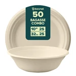 Bosnal - Bagasse Compostable 10 Inch Round Plates With 32 Oz Bowls New. Price: $18.98.