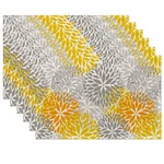 Abstract Yellow Gray Dahlia Flower Placemats Set Of 6,ELEGANT Vinyl Mat... New. Price: $30.34.