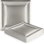 Luxurious Silver Square Edge Beaded Paper Disposable Charger Plates - 13" (pa... New. Price: $19.42.