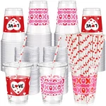 300 Pcs 12 Oz Valentine's Day Plastic Party Cups With Lids And Straw Valentin... New. Price: $42.13.