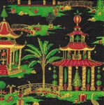 Caspari Christmas Pagodas Black Paper Cocktail Size Napkins Pack Of 20 Nip New. Price: $6.95.