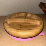 Silicone Toddler Plate Divided Bamboo Baby Food Pink Avanchy New. Price: $10.00.