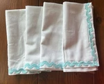 Mud Pie Set 4 Napkins Cloth Cotton Dinner Blue Ric Rac White New. Price: $29.99.