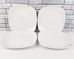 Royal Norfolk Square Dinner Plates White Ceramic Greenbrier Int'l 9.75" Set Of 4 Used. Price: $19.99.