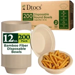 Dtocs Small Disposable 12 Oz 200 Pack Bamboo Fiber Round Set For New. Price: $57.38.