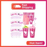 Yungyan 16 Sets Pink Princess Party Favors Goodie Cups With Lids And Straws For New. Price: $30.65.