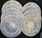 Members Mark Cereal Dinner Plates Lot Of 6 New 10-1/4" Blue Floral. Price: $33.00.