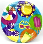 Fun Sun Summer Luau Beach Pool Ice Cream Birthday Party 9" Paper Dinner Plates New. Price: $10.99.