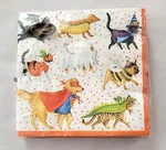 Caspari Paper New Unopened 20 Lunch Napkins Pets Costume Triple Ply 6.5 Squar. Price: $14.95.
