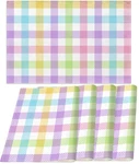 Nepnuser Linen Easter Buffalo Check Plaid Placemats 12" X 18", Multi-color New. Price: $19.99.