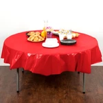 (12) Creative Converting 82" Red Plastic Round Table Cover Single Use, Usa Made New. Price: $68.50.