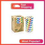 10MM Wide Chunspak 6" Short Fat Colorful Striped Paper Drinking Straws Disposa New. Price: $21.05.