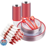 Beststar 175PCS Clear And Red Disposable Plates Set For 25 Guests, 50 Plastic New. Price: $52.99.