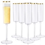 24 Pack Plastic Champagne Flutes - 6OZ Gold Rim Disposable Glasses ... New. Price: $60.59.