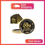Ldfdrt 50TH Paper Party Plates And Napkins 50PCS 9" Black Birthday Dessert New. Price: $14.20.