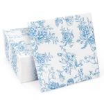 100 Pack Blue Floral Cocktail Napkins, Guest Hand Towels Disposable For Bathr... New. Price: $11.88.