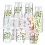 Funnymoom 50 Pcs Spring Wildflower Disposable Cups With Lids And New. Price: $40.75.