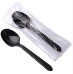 Plastic Spoons Individually Wrapped, 100PCS Heavy Duty Disposable Black New. Price: $21.82.