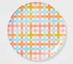 Spritz Set Of Four (4) Multicolor Plaid 10" Dia Melamine Dinner Plates New. Price: $44.94.