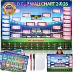 Pcs World Cup Schedule 2026 Poster Soccer Party Decor Ball Wallchart Showcase. Price: $11.14.