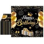 40PCS Happy Birthday Napkins Black And Gold Theme Disposable Paper Fo... New. Price: $11.50.