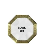 Lillian Tablesettings Lacetagon Bowl With Gold Rim White 5 Oz -10 Pack New. Price: $18.88.