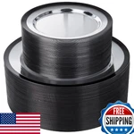Supernal Elegant Disposable Plates 120 Black Plastic Dinnerware Set For Wedding New. Price: $56.61.