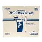 Aardvark 7 3/4" White Wrapped Paper Straw (3,200/CASE) New. Price: $38.02.