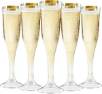 100 Plastic Champagne Flutes, 4.5OZ Clear Disposable Hard Stemware Cups With Gol New. Price: $56.54.