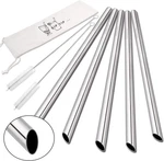 Reusable Smoothie Stainless Steel Straws, 0.5'' Extra Wide Metal New. Price: $14.95.