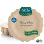 Bambu Pack 25-9 Inch Disposable Bamboo Plates Fancy, Biodegradable Eco Fri... New. Price: $51.52.