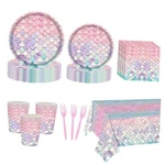 Askljeby Mermaid Birthday Party Decorations Plates Set For 121 Pcs Pink New. Price: $34.50.