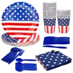 144 Pcs Patriotic Party Supplies Set - Includes 24 Plates, Napkins, Pap... New. Price: $11.95.