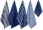 Dii Assorted Woven Dishtowel, 18X28"; Dishcloth, 13X13", Nautical Blue New. Price: $18.99.