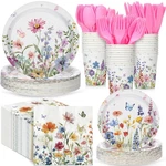 216 Pcs Wildflower Floral Spring Party Tableware Plates Napkins Serves 36 New. Price: $50.97.