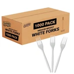 1000 Count Medium Weight White Plastic Forks Bulk Silverware Part... New. Price: $30.34.