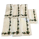 Waverly Holiday Cloth Napkins Set Of 7 Pinecone Ivy Border 20" Table Linens Vtg Pre-owned. Price: $24.99.