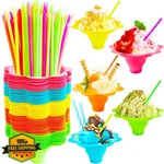 Haawooky Snow Cone Cups 4OZ 200PC W/ Spoon Straws Kids Party New. Price: $27.99.